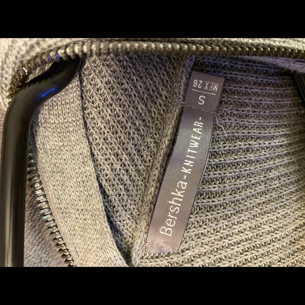 Gray Bershka zip sweater